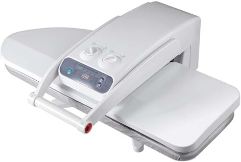 RVUEM Macchina da Stiro A Vapore Commerciale, Piastra Sovradimensionata da 650 X 240 MM, Pressa da Stiro Digitale A Vapore per Indumenti, per Lenzuola, Federe, Tovaglie,Bianca