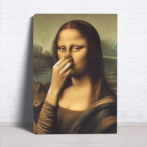 Mona Lisa Badezimmer Kunst, Witziges Mona Lisa Wandbild Fürs Badezimmer, Monalisa Bilder Lustig Toilette Bild Gäste Wc Wandposter 40x50cm