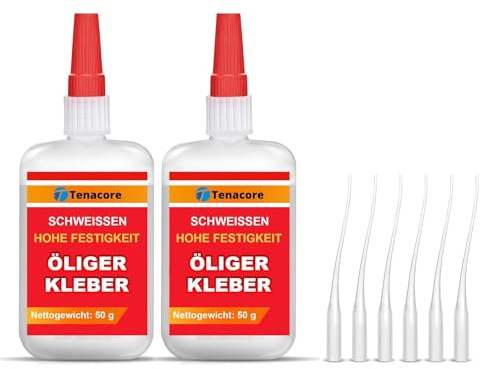 Tenacore 50g Mächtiger Universalkleber, Hochfester Ölbasierter Schweißkleber, Super Kleber, für Metall, Kunststoff, Holz, Gummi, Keramik & mehr (2 Stück)