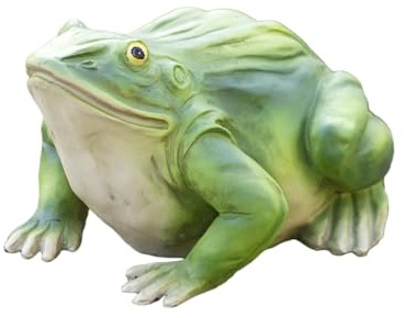 Darthome Green Grazing Frog Garden Ornament, Resin Outdoor Toad Statue, 19x14x22cm, Decorative Pond Figurine