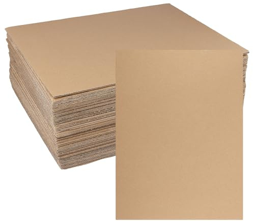 FAAING 50 stycken A3 wellpapp 30 x 40 cm, 3 mm tjock kartong för pyssel pysselkartong A3, brunt kraftpapper kort för frakt, gör-det-själv, målning och hantverk