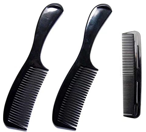 Soft 'N Style (2 Pack) - 8 inch Styling Essentials Round Handle Comb included 5 Favorict Pocket Comb