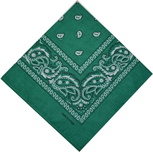 Schals & Tücher Bandana Halstuch Bikertuch Nickituch Kopftuch Baumwolle Mundschutz Piratentuch Malachitgrün