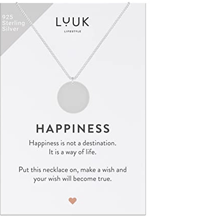 LUUK LIFESTYLE 925 Sterlingsilber Halskette mit Anhänger | Schmuckgeschenk für Freundin, Verlobte, Wasserfest, Hypoallergen, 50cm Verstellbare Kette