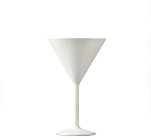 Premium Polycarbonate White Martini Glasses (Set of 12)