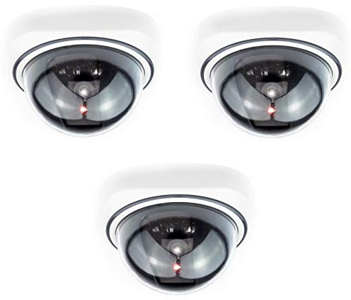 Domo Cámara Seguridad Falsa Interior Exterior Calidad CCTV Cámara de Vigilancia con Intermitente Luz LED