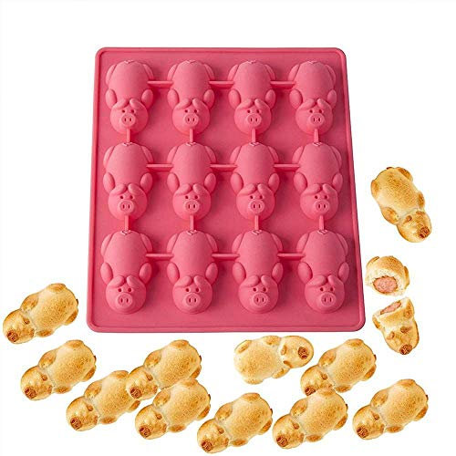Silikon-Backform, 12 Löcher, kleines Schwein, Silikonform, Schokolade, Dessert, Backform, Backform, Backform, Backform, Kuchendekoration