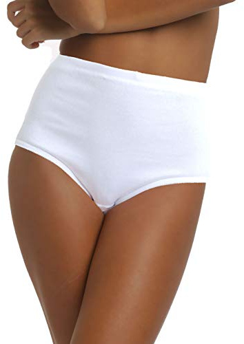LisaModa Damen Taillenslip 6er Pack Seamless Stretch Baumwolle 52/54 Weiß