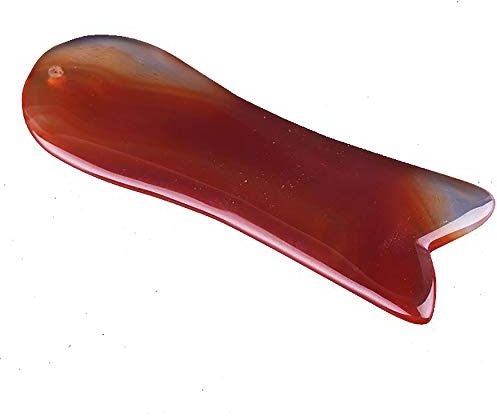 Gua Sha Gesichtsrolle aus natürlichem Jade-Achat, Anti-Falten-Massagegerät, 1 Stück