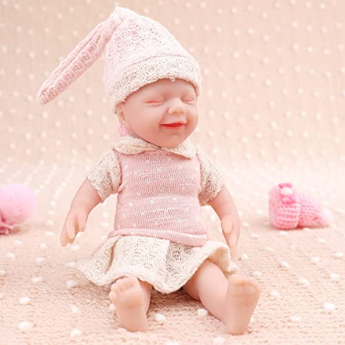 IVITA Mini Ganzkörper Silikon Reborn Baby Puppe Neugeborenes Baby Puppe Echte Baby Doll Handgemachte Weiche Babypuppe Mädchen