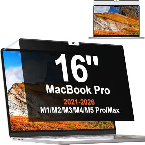 Mamol Magnétique Filtre de Confidentialité pour MacBook Pro 16 Pouces | (M1-M5, A2485/A2780/A2991), Anti-Espion Filtre ecran Confidentialité, Amovible Filtre écran pour Macbook Pro 16.2 Pouces