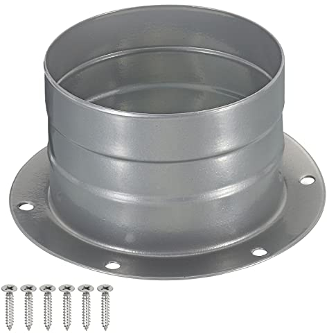 PATIKIL 3 Kanalanschluss Flansch Metall Gerade Rohrleitung Abgasflansch Kanal Montageplatte mit Schrauben für Luft Heizung Kühlung Lüftung HVAC System