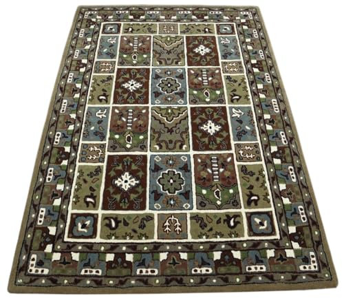 WAWA TEPPICH Wollteppich T918 Mehrfarbig 160 x 230 cm, 100% Wolle