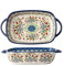 Auflaufform Klein Keramik| Rechteckig Lasagneform Für 1 Personen| Vintage Keramik Lasagne Pfannen Ofenform| Porzellan Backform Mit Griff Für Lasagne, Tiramisu, Auflauf| 23.5x13x5cm (Stil B)