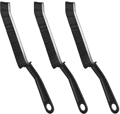 YUDANSI Crevice Cleaning Brushs (3pcs Long Handle Hard Bristle Cleaning Tools)(Anti-Slip Small Spaces Gaps Cleaning)(Home Kitchen Bathroom Narrow Corners Floor Scrubbing) Grout Cleaner Brush
