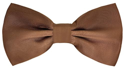 AUSUAYA - Cravate pour hommes et enfants pré-nouée avec clip pour smoking, cérémonie de mariage ou rentrée scolaire GB-MBT3, Marron, Talla Única