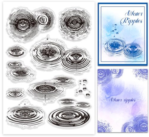 GLOBLELAND Wassertropfen Stempel Wasserwellen Stempel Silikonstempel Mit Regenwetter Für DIY Scrapbooking Fotoalbum Dekorative Karten Heimdekoration 5.83x8.27Zoll