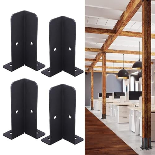 Verstellbare Pfostenanker-Basishalterungen, 4 Pfostenanker-Basishalterungen, dicker, massiver Stahl, Stützdeck-Basis