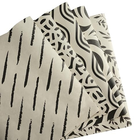 Geschenkpapier aus Graspapier – 5 Rollen im Set – Geschenkpapier Gras, Natur – ökologisch und nachhaltig – für Geschenke zu Geburtstag, Weihnachten, Ostern, Hochzeit – Rolle: 47 cm breit, 3 m lang