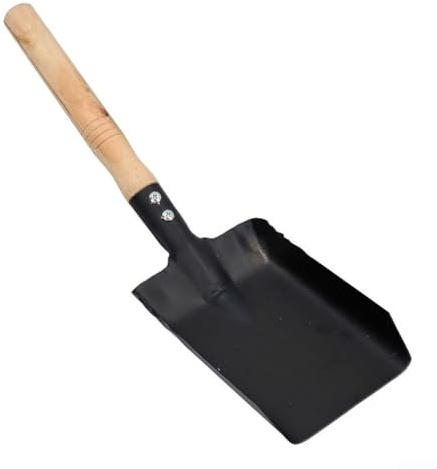 Paletta per camino, paletta multiuso in acciaio, paletta per cenere, strumento di pulizia per camino, paletta per polvere, carbone, pala manuale (S)