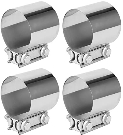 CHUIFAI 4 Stück 80 x 75 mm Länge Edelstahl Auspuffschelle, Auto Auspuffschelle Rohrverbinder Schellen Abgasanlage Bügelschelle Auspuff Klemmen, Rohrschelle Rohrverbinder rostfreier Edelstahl