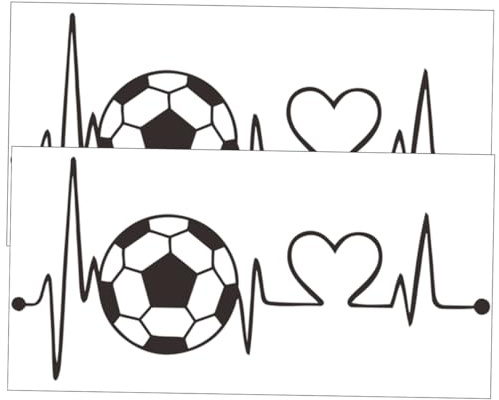 RORPOIR 2stücke Teiliges Fußball Wandtattoo Mit Herzschlag-motiv Selbstklebende Pvc Wanddeko Für Jungenzimmer Abziehbar Strapazierfähig Als Schlafzimmer Wandsticker Und Dekoration