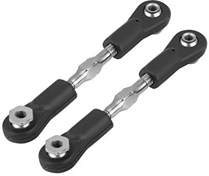 equlup 2pcs RC Steering Rod, Remote Control Car Steering Rod Servo Link Turnbuckle Linkage CNC Metal Plastic Steering Linkages Arm Tie Rod for 1:8 Model Car