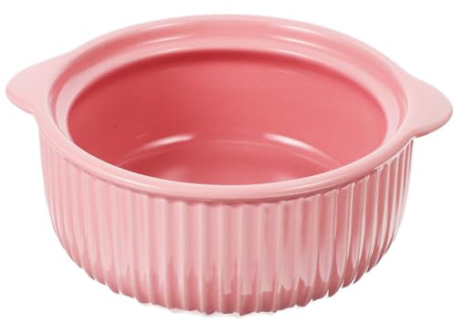 MAGICLULU Bol en céramique amphore assiette saladier avec couvercle terre cuite bols de nouilles casserole bagatelle saladiers panier à salade bol avec anse bol de nouilles instantanées rose