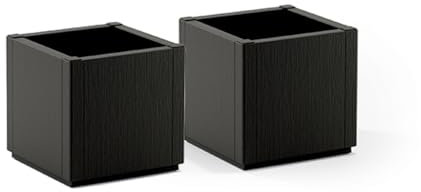 Kreher® XL Pflanzkasten Blumenkasten mit strukturierter Oberfläche aus Kunststoff Größen. Top für Garten, Terrasse und Balkon! (2 x Pflanzkasten (schmale Version) in Anthrazit)