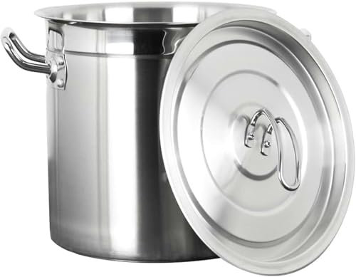 Edelstahl Kochtopf Brühtopf in 3 Größen, robuster kommerzieller Topf zum Kochen von Meeresfrüchten – großer Frittiertopf für Truthähne aus Edelstahl für den Außenbereich, Suppentopf mit Sieb