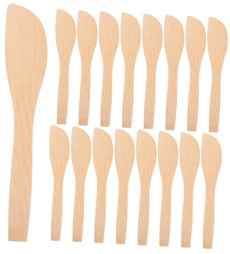 DECHOUS 20pcs Wooden Dumpling Filling Spoons Spreading Spoon Cooking Tools for Making Dumplings Jam Spatulas and Single Use Wooden