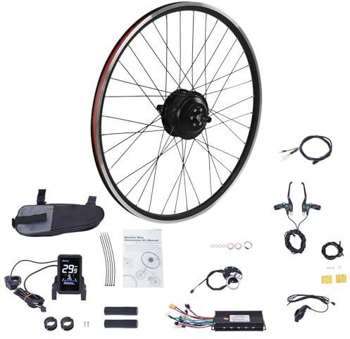 Zoobotanica Kit de conversión de bicicleta eléctrica de 36 V 250 W, 28 pulgadas y 29 pulgadas, rueda trasera/delantera, kit de conversión de bicicleta eléctrica con pantalla LCD, controlador integrado