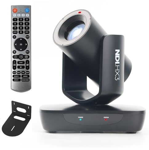 RGBlink NDI PTZ Camera with 20X Zoom, AI Auto-Tracking, HDMI SDI USB 3.0 Live Streaming Kit for Church, School Events, Online Classes & Sports – Includes Wall Mount & Remote | Supports NDI HX2 & HX3