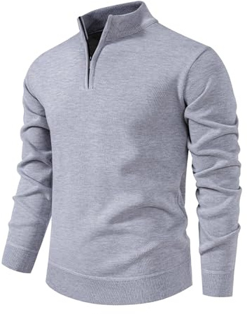 Maglia Uomo Collo Alto Termica Maglione Mezza Zip Uomo Pullover in Pile Manica Lunga a Maglia Grassa Pullover a Maglia Grossa Maglione Uomo Maglione Termico Uomo Pullover Uomo Invernale