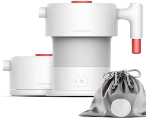Bollitore da viaggio pieghevole, 600 ml, 110-220 V, spegnimento automatico, mantiene il caldo, impedisce la combustione a secco, cavo di alimentazione rimovibile, bollitore portatile pieghevole