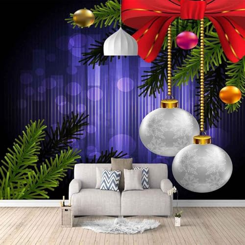 XLMING Boule Suspendue Simple Jardinage Verte Violette Multicolore 3D Papier Peint Luxe Décoration Manger Adulte Intérieure Salon Canapé Chambre Fond TV Mur-430cm×300cm