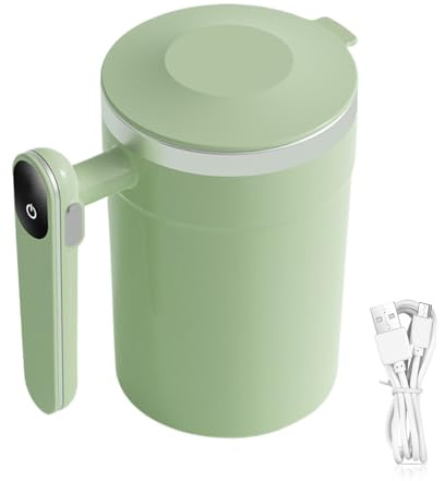 Ahuuen Taza Automezcladora,Mezclador Magnético Automático De Bebidas De 14 Onzas - Taza Eléctrica Con Pantalla LCD De Temperatura | Para Hogar Oficina Viajes Chocolate