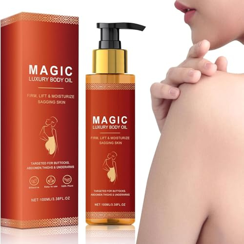 Aureva Magic Huile Corporelle Relachement De La Peau, Avec 99% d'Ingrédients Naturels, Magic Creme Huile Raffermissante Corps Hydratante Et Élastifiante Pour Peau Sèche, Fesses, Cuisses, Abdomen (1)