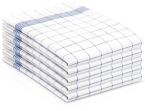 Dulynva 5er Set Geschirrtücher Baumwolle Küchentücher Geschirrhandtücher Trockentücher Küche Geschirr Handtücher Kitchen Tea Towels Abtrockentücher Spüllappen Putzlappen (45x65cm, Blau)