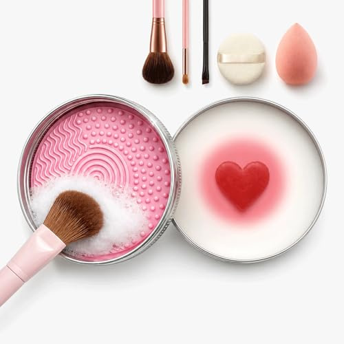 Makeup Brush Cleaner Soap, Makeup Brush Cleaner Set, With Silicone Cleaning Pad Easy To Clean Blenders/Brushes/Paint Brush/Removes Shadow Color Cosmetic Colors For Use Suitable For Carrying