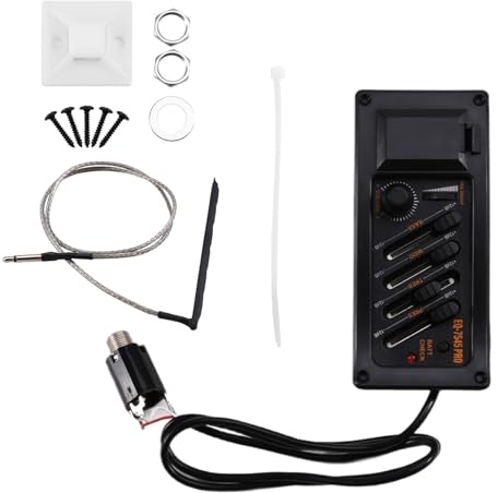 Agmoctz EQ-7545Pro Akustikgitarre EQ Piezo Pickup Preamp 4 Band Akustik Gitarrengitarren Piezo Pickup