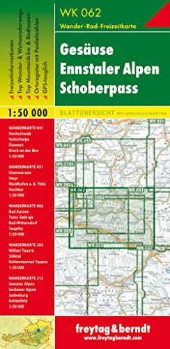 Freytag Berndt Wanderkarten, WK 062, Gesäuse - Ennstaler Alpen - Schoberpass, GPS, UTM - Maßstab 1:50 000