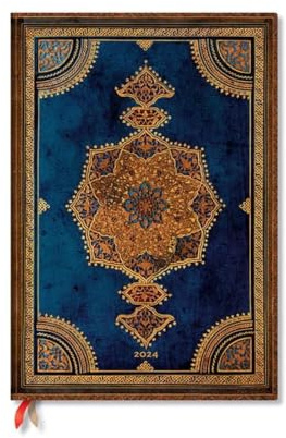 Safavid Indigo (Safavid Binding Art) Grande 12-month Dayplanner 2024