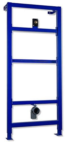 lavita Domino Base Montage-Element für Urinal Pissoir, Vorwandelement selbsttragend für Pinkelbecken, pulverbeschichteter Rahmen, Höhe 111-134 cm einstellbar