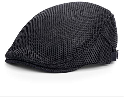 DORRISO Casquettes Hommes Plate Vintage Casquette Gavroche pour Homme Voyage Loisir Plate Réglable Béret Chapeau Flat Caps Noir