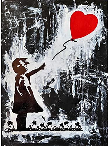 Yanyan Art Abstrakte Banksy Leinwand Malerei Kind Und Herz Poster Druckt Wandkunst Bild Wohnzimmer Wohnkultur Kunstwerk 70x100cm (28x39in) Ungerahmt6