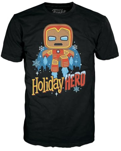 Funko Boxed Tee: Marvel Holiday - GB Iron Man - Small - (S) - Marvel Comics - T-Shirt - Clothes - Gift Idea - Short Sleeve Top for Adults Unisex Men and Women - Official Merchandise