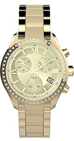 Timex Classic Women's 38mm Gold Tone Bracelet Chronograph Crystal Watch TW2V57800