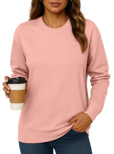 NEYOUQE Damen Pullover Langarmshirt Farbblock Rundhals Lässig Sweatshirt Damen