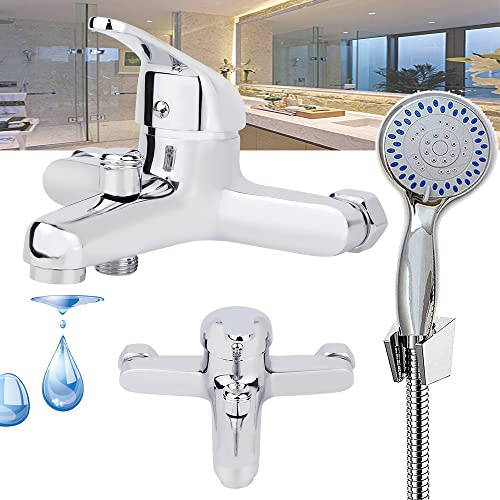 Modern Sink Taps Bathroom Shower Mixer Taps, Deck Mounted with Shower Handset with 3 Function Shower Hands, Handle Mixer Tap with Abs Shower Head and 1.5m Hose Single Lever Chrome